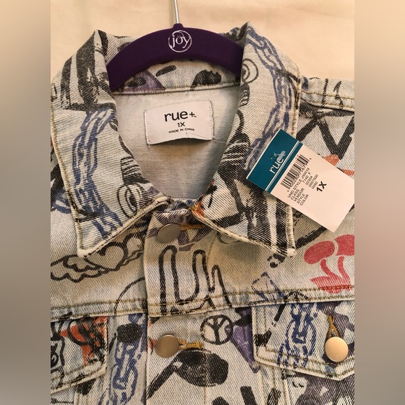 GRAFFITI GRAPHIC DENIM JACKET SIZE: 1X - Picture 7 of 7